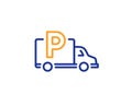 Truck parking line icon. Car park sign. Vector Royalty Free Stock Photo