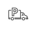 Truck parking line icon. Car park sign. Vector Royalty Free Stock Photo