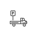 Truck parking sign line icon Royalty Free Stock Photo