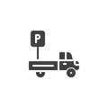 Truck parking sign vector icon Royalty Free Stock Photo