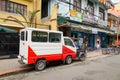 A truck parking on street at Baclaran in Manila, Philippines Royalty Free Stock Photo