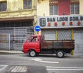 A truck parking on street at Chinatown in Penang, Malaysia