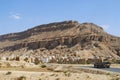 Truck passes by the road to the city of Shibam in Shibam, Yemen.