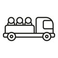 Truck people evacuation icon outline vector. Alarm fire