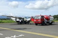 Refilling fuel to small Cesna airplane Royalty Free Stock Photo