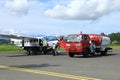 Refilling fuel to small Cesna airplane Royalty Free Stock Photo