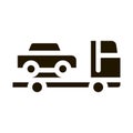 Truck Picks Up Car Icon Vector Glyph Illustration