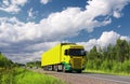 Truck on pictorial highway Royalty Free Stock Photo