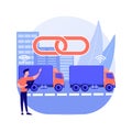 Truck platooning abstract concept vector illustration.