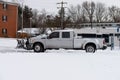 Truck plowing snow