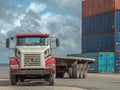 Truck in port Royalty Free Stock Photo