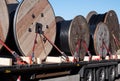 Truck with pulleys transportation background