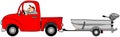 Truck pulling an aluminum boat Royalty Free Stock Photo