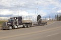 Truck pulling a load, Alberta, Canada