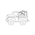 Truck with pumpkins coloring page