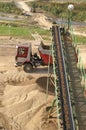 Truck and quarry conveyor, vertical