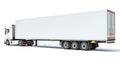 Truck with Reefer Refrigerator Trailer 3D rendering on white background Royalty Free Stock Photo