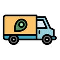 Truck relocation icon color outline vector