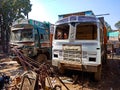 truck repairing task going in process at automobile service center in india dec 2019