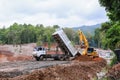 Truck on Reservoir construction site