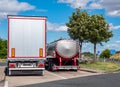 Truck at a rest stop on the highway Royalty Free Stock Photo