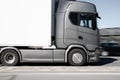 Truck on the road close up. Motion blur Royalty Free Stock Photo