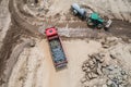 Truck on a road construction site