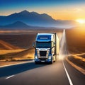 truck on the road Illustration created with Royalty Free Stock Photo