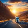 truck on the road Illustration created with Royalty Free Stock Photo