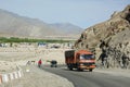 The truck running on Leh-Manali road in Ladakh, India