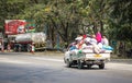 A truck running on street in Innwa, Myanmar