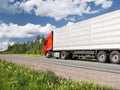 Truck on rural highway Royalty Free Stock Photo