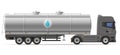 Truck semi trailer with tank for transporting liquids vector ill