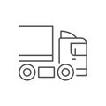 Truck with semitrailer line icon