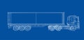 Truck with semitrailer. Vector