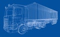 Truck with semitrailer. Vector