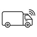 Truck sensor control icon outline vector. Safety traffic