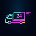 truck service 24 hours in nolan style icon. Simple thin line, outline vector of cargo logistic icons for ui and ux, website or Royalty Free Stock Photo