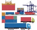 Truck and ship containers