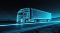 Truck shipping trailer road heavy cargo transportation delivery car vehicle speed container freight Royalty Free Stock Photo