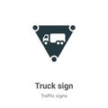 Truck sign vector icon on white background. Flat vector truck sign icon symbol sign from modern traffic signs collection for