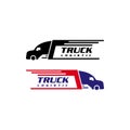 Truck silhouette logo template, logistics or delivery service label vector logo design Royalty Free Stock Photo