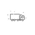 Truck simple vector line icon. Symbol, pictogram, sign. Light background. Editable stroke Royalty Free Stock Photo