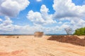 Truck at site construction under blue sky and nice cloud midday Royalty Free Stock Photo