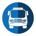Truck small cargo transportation blue circle Royalty Free Stock Photo
