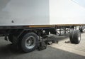 Truck spare wheels tires waiting for to change. trailer wheel maintenance.