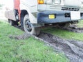 Truck stuck in mud. Royalty Free Stock Photo