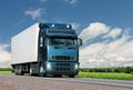 Truck on summer country highway Royalty Free Stock Photo