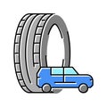 truck or suv tires color icon vector illustration Royalty Free Stock Photo