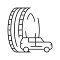 truck or suv tires line icon vector illustration Royalty Free Stock Photo